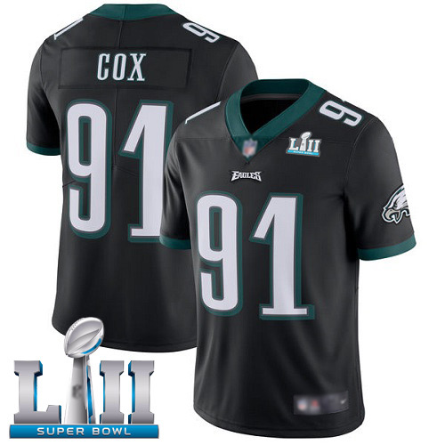 Men Philadelphia Eagles #91 Fletcher Cox Black Alternate Vapor Untouchable NFL Jersey Limited Player Super Bowl->nfl t-shirts->Sports Accessory